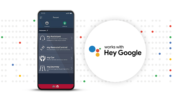 Comandi vocali da remoto grazie a Mopar® Connect e Google Assistant